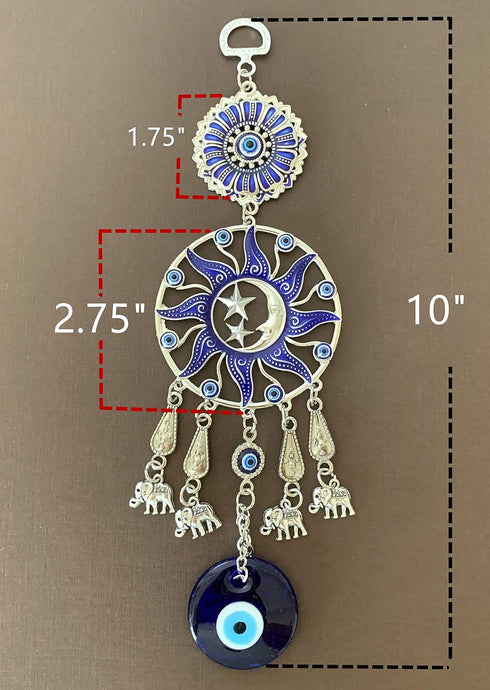 Turkish Blue Evil Eye Protective Wall Hanging Decor Amulet Ornament -CL17...