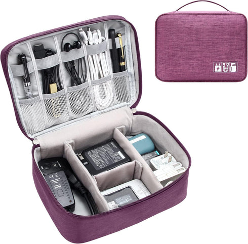 Electronics Organizer Travel Cable Organizer Bag Waterproof Portable Digital Storage Bag Electronic Accessories Case Cable Charger Organizer Case...