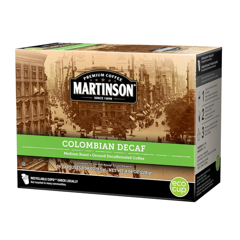 Martinson Colombian Decaf, Medium Roast Coffee, Keurig K-Cup Brewer Compatible Pods, 24 Count (Pack of 1)...