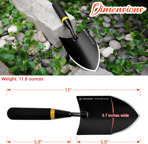 Heavy Duty Gardening Trowel - Strong, Rust-Resistant Stainless Steel - Ergonomic Grip - Ideal Tool for Gardening, Garden Hand Shovel, Trowel Garde...