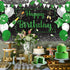 Green Silver Black Happy Birthday Banner Decorations - Champagne Glass Balloons Photo Booth Background for Men Women Party Supplies 73 x 44 Inch...
