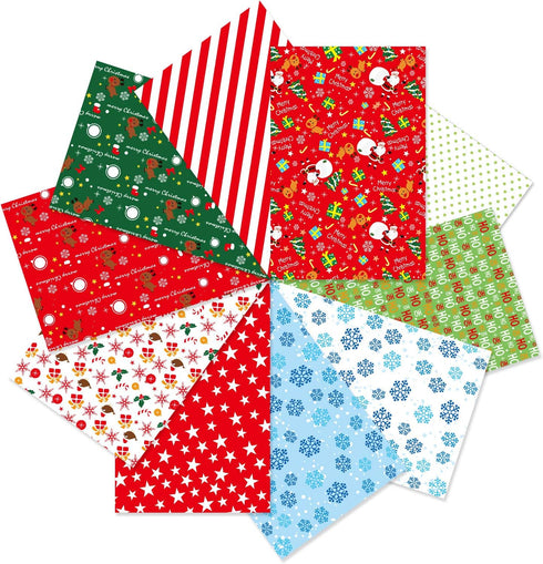 FEPITO 60 Sheets Christmas Pattern Paper Set, 14 x 21cm Decorative Paper for Card Making Scrapbook decoration, 10 Designs...