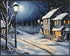 Posterizer 1 pcs- quaint old village-building in nature-night sky 17-Landscape & Nature Art-Floral Botanical Art- Decor for Home & Office- unframe...