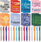 Funrous 32 Pcs Motivational Quote Pens Inspirational Notepads Mini Motivational Journal with Ballpoint Pen Small Notebooks Gift Set for Student Me...