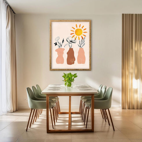 Posterizer 1 pcs-Mid-century modern Busts and Sunshine Print-Abstract & Modern Art-Retro Art- Gift for Men Women Entrepreneur Teens- Bathroom, res...