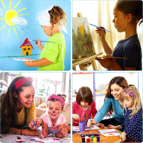 30 Pcs Round Paint Brushes, Small Brush Bulk for Miniature Detail Painting...