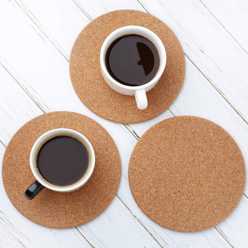 Boao 6 Pcs 6 Inch Round Absorbent Cork Coasters Wooden Cork Plant Coasters for Home, Drinks Coffee Table Dining Wooden Table Desk...