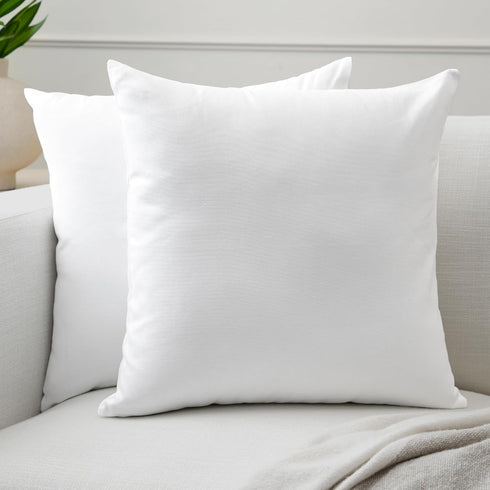 Encasa XO Throw Pillow Covers 18x18 in Set of 2 White | No Inserts | Cotton Pillow Covers for Living Room, Bed, Sofa, Couch | Decorative Cushion C...