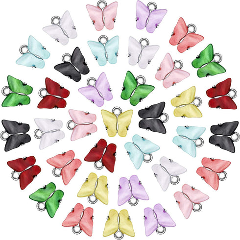 Hicarer 36 Pieces Butterfly Charms Acrylic Butterfly Pendant Charms for Earrings Bracelets Necklace DIY Jewelry Pendant Making(Multicolor)...