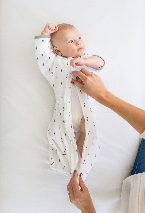 SwaddleDesigns Transitional Swaddle Sack, Arms Up Half-Length Sleeves & Mitten Cuffs, Swaddle for Newborn Transition to Baby Sleep Sack Wearable B...