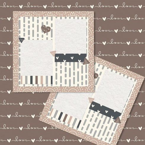 Whaline 24 Sheets Neutral Boho Pattern Paper Rainbow Heart Dot Scrapbook Specialty Paper Double Sided Decorative Craft Paper For DIY Card Making P...