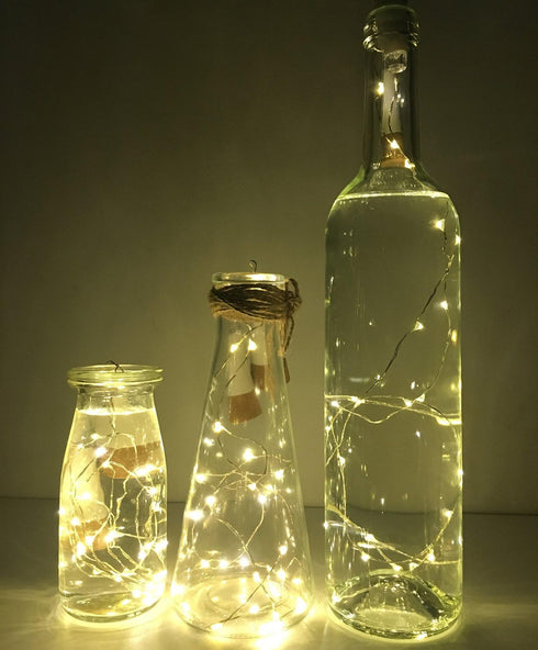 NeoJoy Rechargeable Wine Bottle Lights, LED Cork Lights USB Fairy String Lights Parties Decoration, Warm White...