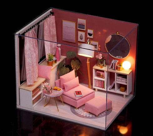Flever Dollhouse Miniature DIY House Kit Creative Room with Furniture and Cover for Romantic Valentine's Gift(Love You Forever)...
