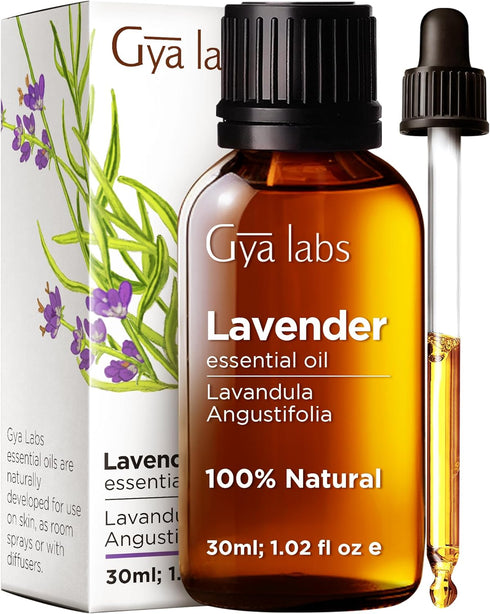 Gya Labs Lavender Essential Oil for Diffuser - 100% Natural Lavender Oil for Skin, Lavender Oil Essential Oil for Hair, Massage & Candle Making - ...