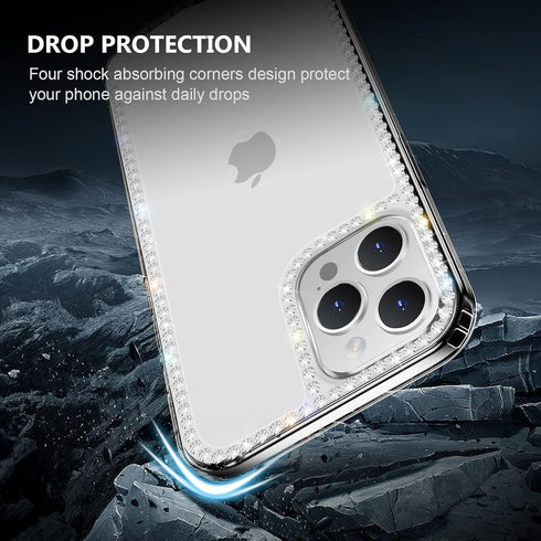 Bonitec Compatible with iPhone 11 Pro Max Bling Case for Women Girly 3D Glitter Sparkle Case Luxury Shiny Cute Crystal Clear Charms Rhinestone Dia...