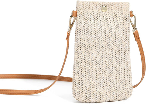 Small Straw Woven Crossbody Bag Cell Phone Purse Shoulder Straw Clutch Summer Beach Wallet Handbags For Women Girl Vacation...