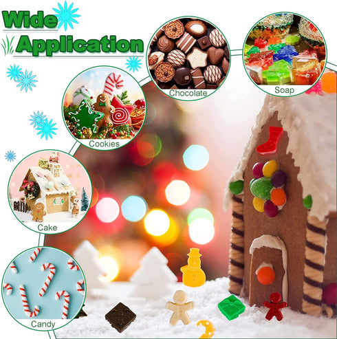 Christmas Shape Baking Mold Candy Mold Chocolate Molds including Christmas Tree Santa Head, Ideal for Christmas Party Home Baking DIY Crafts & Nov...