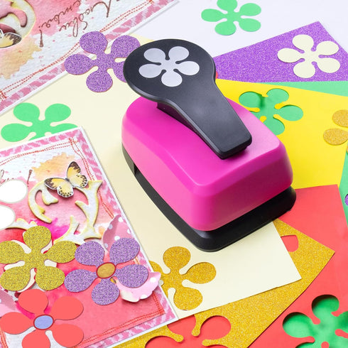 Paper Punch, Flower Hole Punch, 2 inch Flower Punch, Flower Lever Action Craft Punch, Flower Punches for Paper Crafts, Flower Paper Punch, Hole Pu...