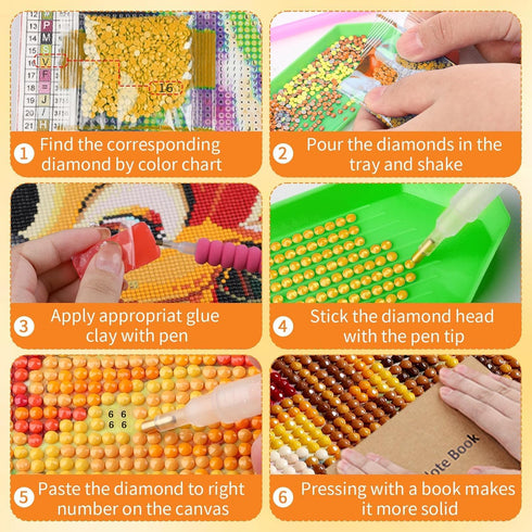 RICUVED Diamond Painting Kits for Adults, Cat Diamond Art Kits 5D Animal Diamond Art Kits for Beginner, Diamond Dots Painting Full Round Drill Art...