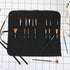 Denifiter 22 Pockets Waxed Canvas Roll-up Pencil Bag, Heavy Duty Portable Watercolor Oil Brush Canvas Pouch (Black)...