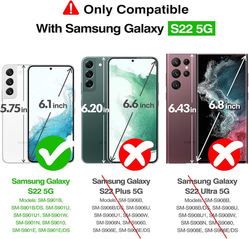 Rayboen for Samsung Galaxy S22 Case, Translucent Frosted Hard Back Silicone Edge Skin Feel Anti-Scratch Protective Slim Phone Cover for Samsung S ...