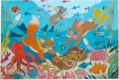 eeBoo: Deep Sea Treasure - 20 Piece Puzzle - 15 x 11 Kids Jigsaw, Oversized Glossy Pieces, Ocean Themed, Preschool Puzzle, Ages 3+...