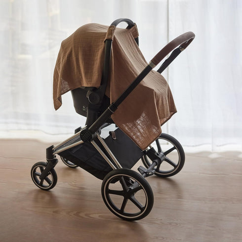 Denmark - Muslin Baby Car Seat Cover for Boys and Girls – 100% Organic Cotton Car Seat Canopy with Perfect Fit for Baby Carrier - 43 x 31 (Natural...