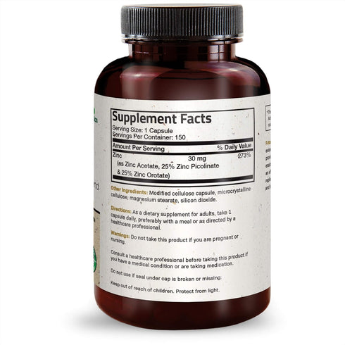 Futurebiotics Zinc Triple Action 30mg Key Nutrient Blend Immune Support Zinc Supplement with Zinc Acetate, Picolinate & Orotate - Immune, Antioxid...