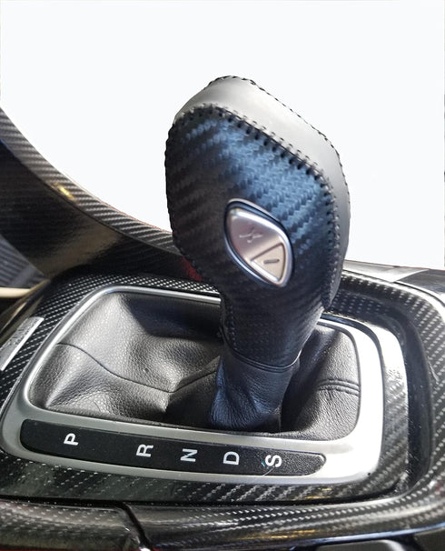PU Carbon Fiber Gear Shift Knob Cover for Ford Focus 2012 2013 2014 2015 2016/ Ford Fiesta 2014 2015 2016 / Ford Fusion S,Ford Fusion SE 2013 2014...