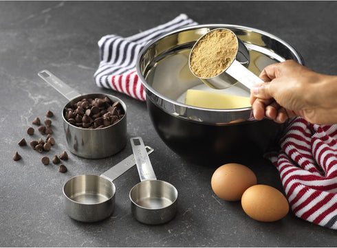GoodCook Gourmet Measuring Cup Set, Stainless Steel 4-pc., 1/4, 1/3, 1/2, 1 Cup etched measurements...