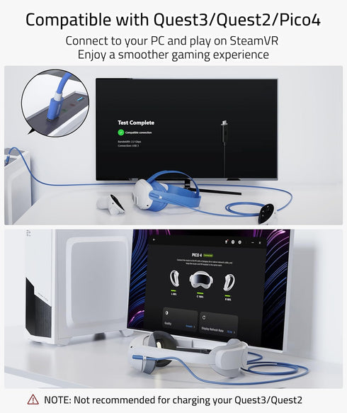 Syntech Link Cable 16 FT Compatible with Meta/Oculus Quest 3, Quest2/Pro/Pico4 Accessories and PC/SteamVR, High Speed PC Data Transfer, USB 3.0 to...