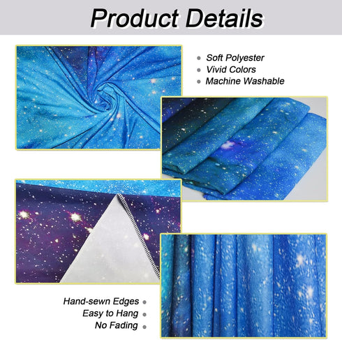 Lahasbja Galaxy Tapestry Blue Starry Sky Universe Space Tapestries Wall Hanging Mysterious Nebula Stars Backdrop for Living Room Dorm...