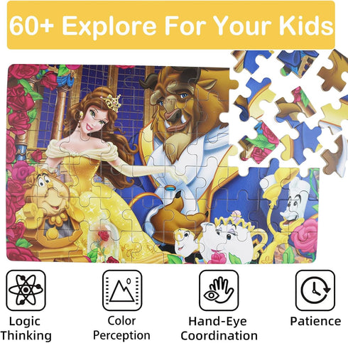 Generic NEILDEN Jigsaw Puzzles for Kids Ages 4-6 Children Educational 60 Piece Puzzles Toys for Toddler Learning Game Puzzles Gift for Girls and B...