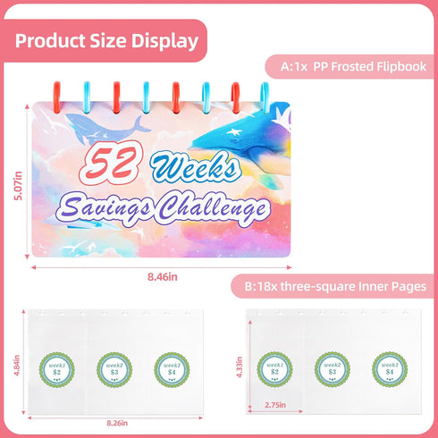 52-Week Savings Challenge Binder - Budget Planner with Envelopes, Trackers, and Stickers - Money Saving Organizer for Financial Goals and Budgetin...