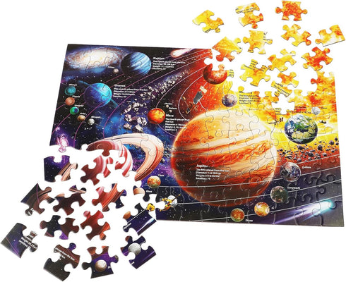 Puzzles for Kids Ages 4-8, 3-5, 6-8, 8-10 Boys Girls - 100 Piece Solar System Space Kids Jigsaw Puzzles - Science Educational Toys for Kids 5-7 Pl...