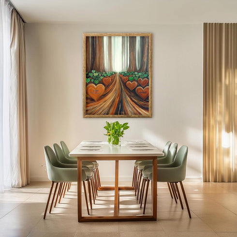 Posterizer 1 pcs-love grows here-heart forest-Valentine's day inspired -1-Romantic Art-Holiday Poster-Gift for Couples boyfriend girlfriend Husban...