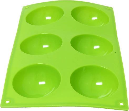 Royal Brands Silicone Molds for Cake Chocolate Candies Desserts Pro or Home Baking, Soap Candle Making Molds (6 Cavity Mold) (Green, Circle)...