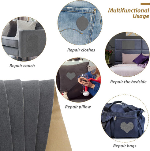 6 Pieces Upholstery Patch Sofa Couch Carpet Scratches Velvet Patch Repair Self Adhesive Flannel Fabric Furniture Car Seats Jeans Hand Bag Jackets,...