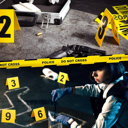 15 Pcs Evidence Markers Crime Scene Markers Tents Crime Scene Decorations Crime Scene Markers Mystery Decorations for Kids Adults Detective Game M...