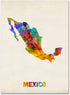 Trademark Fine Art Mexico Watercolor Map Artwork by Michael Tompsett, 14 by 19-Inch...
