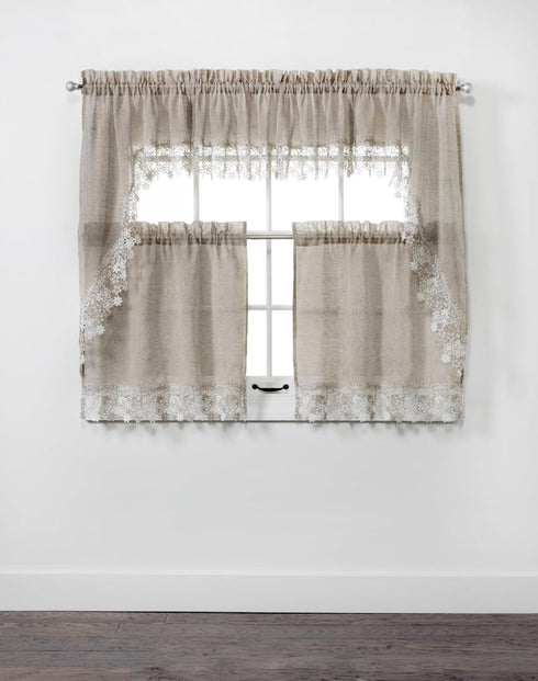 RENAISSANCE HOME FASHION Lillian Valance, 58" X 12", Linen...