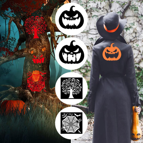 28 pcs Halloween Stencils, lyfLux Painting Stencils Suit, Pumpkin Carving Stencils, for Halloween Decoration, Bars, Haunted Houses, Walls, Murals,...