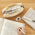 ANGOOBABY Small Pencil Case Student Pencil Pouch Coin Pouch Cosmetic Bag Office Stationery Organizer For Teen School-Beige...