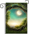 Magic Tree Forest in The Moonlight Fantastic Fairy Tales Moon Garden Yard Flag 12"x 18" Double Sided, Polyester Welcome House Flag Banners for Pat...