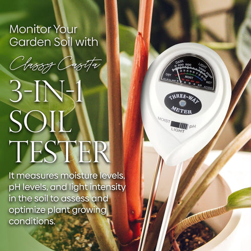 Classy Casita 3-in-1 Soil Moisture, Light, pH Meter - Hygrometer Tester for Indoor and Outdoor Plants - Monitor levels for garden, farm, lawn, hou...