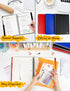 SUNEE 5 Subject Notebook College Ruled - 300 Pages, 8.2"x10.8", 5 Pocket Colored Dividers, 3-Hole Punched Paper, Black...