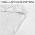 DWCN 2 Pack White Floral Lace Valances for Kitchen - Rod Pocket Half Window Sheer Curtains for Small Window Living Room Cafe, 42 x 18 inch, Lace W...