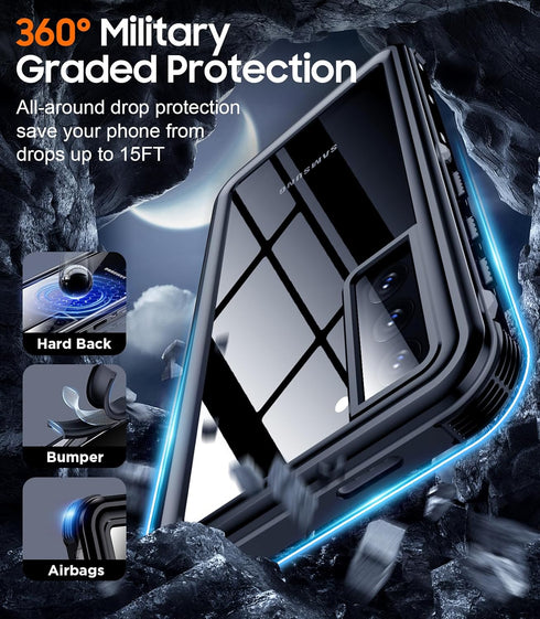 Temdan for Samsung Galaxy S21 Case Waterproof with Built-in Screen Protector 360 Full Body Underwater Case Shockproof Dustproof for Samsung S21 Ph...