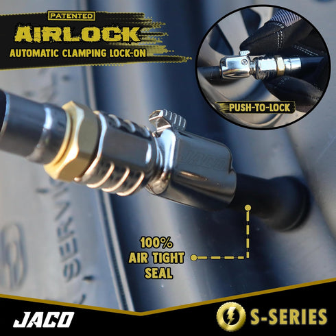 JACO Lightning S-Series Tire Air Chuck - 1/4" F-NPT (Open Flow) (2-Pack)...