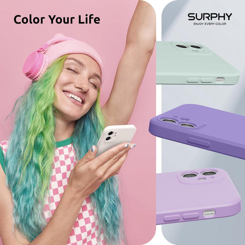 SURPHY Square Design for iPhone 11 Case with Camera Protection, Straight Edge Slim Design, Liquid Silicone Phone Case for iPhone 11 6.1 inches, St...